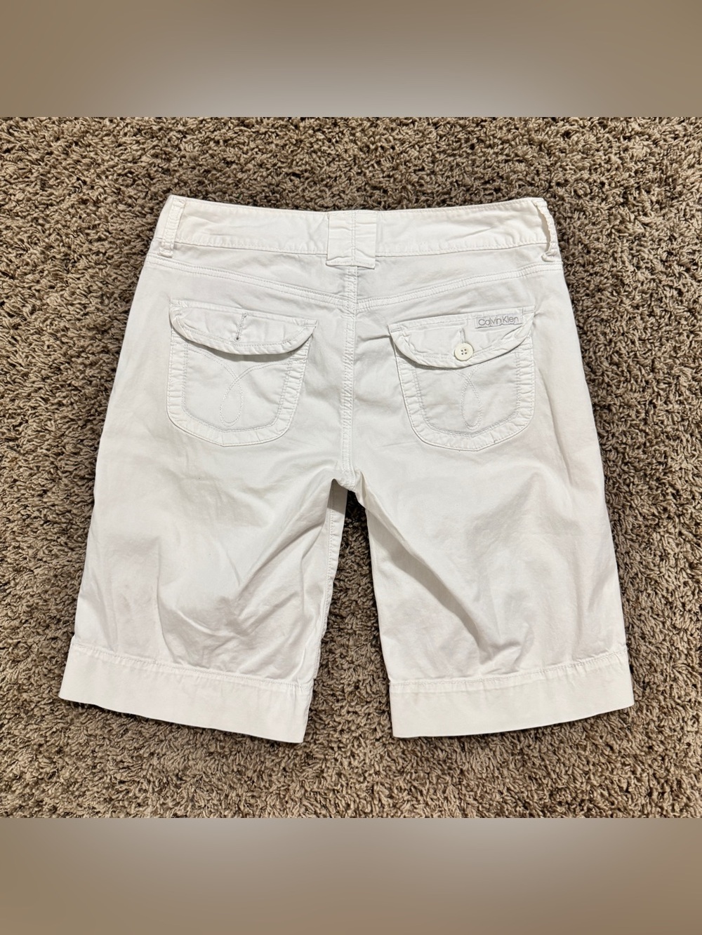 Y2K Low Rise White Calvin Klein Shorts - Picture 4 of 6